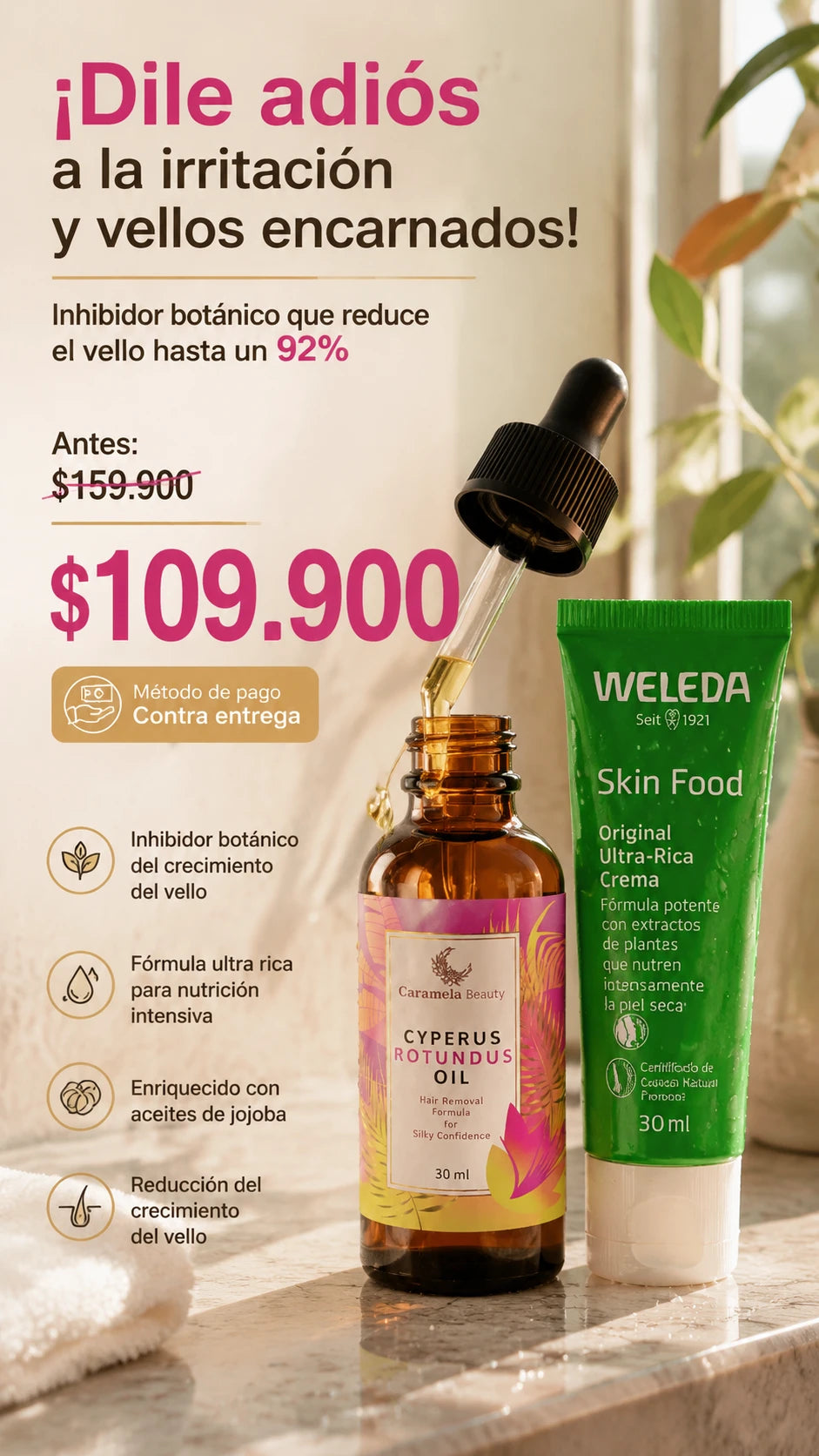 Caramela Beauty Cyperus Rotundus Oil 30ml + iHerb Quality Promise + Weleda Skin Food Original Ultra-Rich Cream 30ml + Caramela Beauty Cyperus Rotundus Oil + Caramela Beauty Cyperus Rotundus Oil