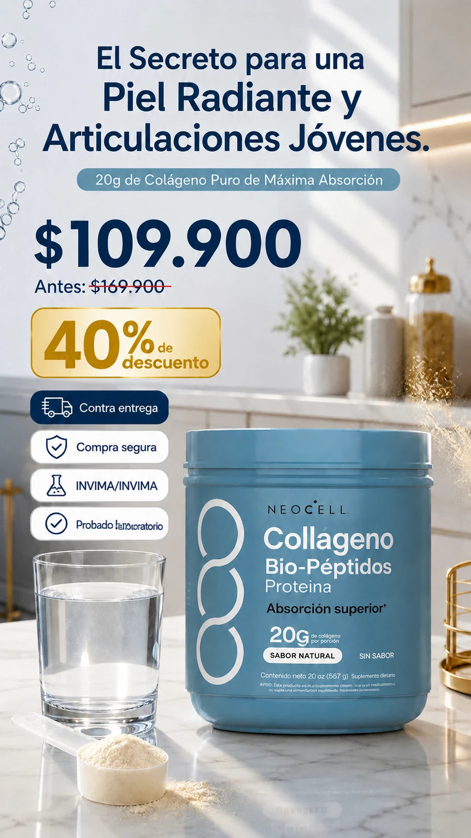 NeoCell Collagen Bio-Peptides Protein Powder 20 oz