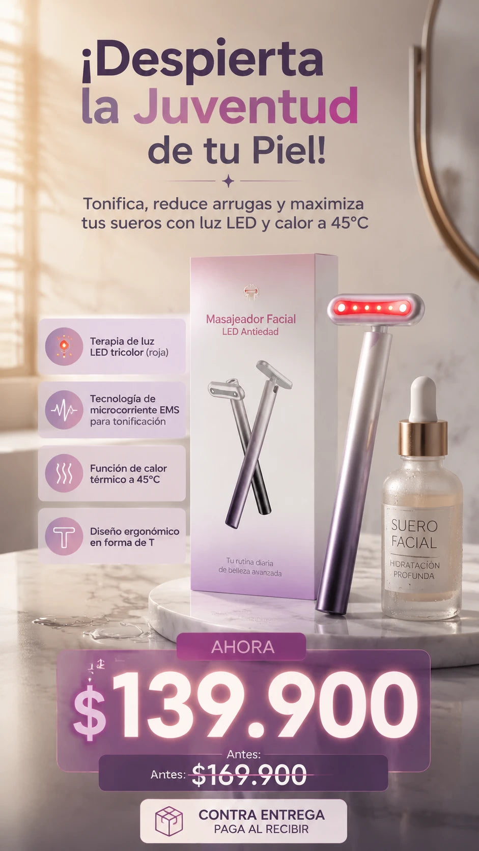 Masajeador Facial Led Antiedad